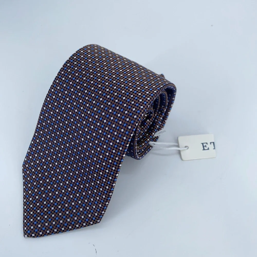Eton Tie Men One Size Multi Patterned Silk Professional Necktie England Made